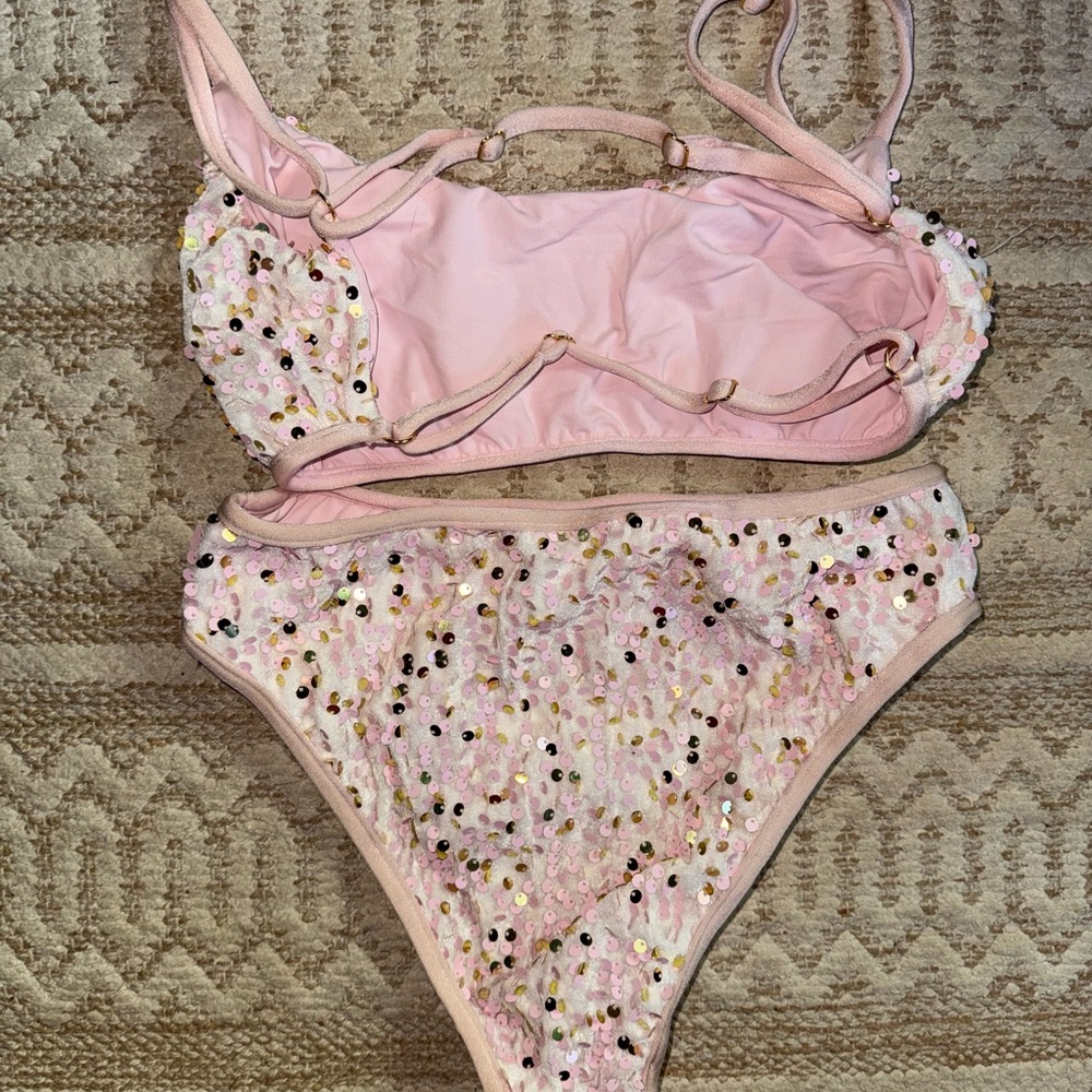 Pink Sequin Bikini Set - Picture 10 of 10